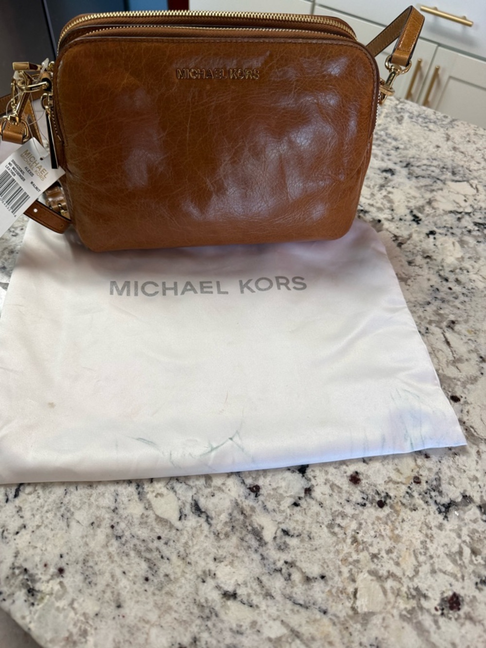 MICHAEL Michael Kors Alexis Walnut Leather Messenger - Picture 7 of 9